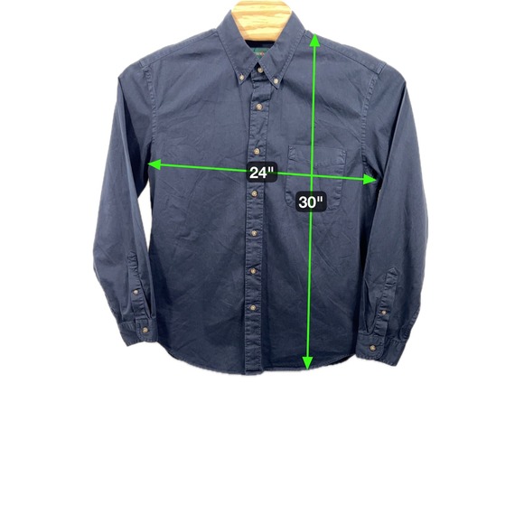 J.Crew ALWAYS Men's L Button Down Shirt Blue Cotton Chest Pocket Casual - Picture 2 of 5